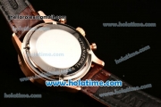 IWC Portuguese Chrono Miyota OS20 Quartz Rose Gold Case with Brown Leather Strap and White Dial