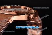 Audemars Piguet Royal Oak 41 Miyota 9015 Automatic Full Rose Gold with White Dial and Diamonds Bezel (EF)