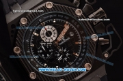 Audemars Piguet Survivor Chrono Japanese Miyota OS10 Quartz PVD Case with Black Rubber Strap and Black Dial