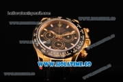 Rolex Daytona Chrono Swiss Valjoux 7750 Automatic Yellow Gold Case with Ceramic Bezel Stick Markers and Black Dial (BP)