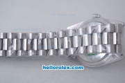 Rolex Day-Date Oyster Perpetual Automatic Diamond Bezel with White Dial-Big Calendar