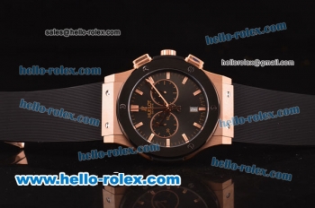 Hublot Classic Fusion Chrono Miyota Quartz Rose Gold Case with PVD Bezel and Grey Dial