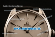 Omega De Ville Tresor Master Co-Axial Clone 8800 Automatic Steel Case with White Dial and Black Leather Strap - (YF)