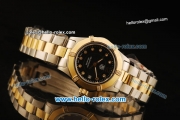 Tag Heuer Aquaracer Swiss ETA Quartz Movement Gold Bezel with Diamond - Black Dial and Diamond Markers