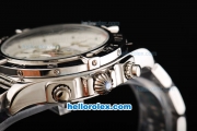 Breitling Chronomat B01 Chronograph Miyota Quartz Movement White Dial with Stick Markers-Steel Strap