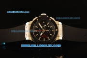 Hublot Big Bang Chronograph Quartz Steel Case with PVD Bezel and White Dial-Black Rubber Strap