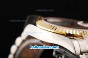 Rolex Datejust Swiss ETA 2836 Automatic Movement Black Border with Gold Stick Markers and Gold Bezel-18K Gold Never Fade