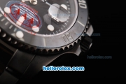 Rolex Submariner Pro-Hunter Automatic Movement PVD Case with Black Dial-White Markers and Ceramic Bezel-PVD Strap