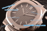 Patek Philippe Swiss ETA 2824 Automatic Steel Case with Brown Dial and Black Leather Strap-1:1 Original