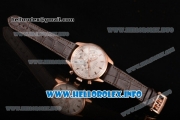 Zenith El Primero 36'000 VpH Lady Ladies Watch Chronograph Swiss Valjoux 7750 Automatic Rose Gold Case with White Dial Brown Leather Strap and Stick Markers