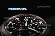 IWC Pilot's Watch TOP GUN Swiss ETA 7750 Automatic Movement Full Ceramic Case with Black Dial and White Numeral Markers