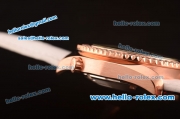 Omega Seamaster Swiss ETA Quartz Rose Gold Case with Diamond Bezel and White Dial