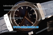 Hublot Classic Fusion Japanese Miyota 9015 Automatic Movement Steel Blue Dial and Stick Markers Leather Strap (JF)