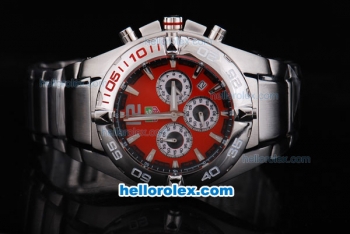 Tag Heuer aquaracer Quartz Movement with Red Dial and SS Strap