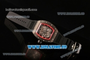 Richard Mille RM 055 Bubba Watson Tourbillon Manual Winding PVD Case with Skeleton Dial Dot Markers and Red Inner Bezel