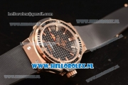 Hublot Big Bang Tutti Japanese Miyota Quartz Rose Gold Case with Black Dial Stick Markers and Black Rubber Strap