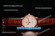 Vacheron Constantin Patrimony Miyota 9015 Automatic Rose Gold Case with White Dial and Arabic Numeral/Diamonds Markers