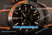 Omega Seamaster Planet Ocean Master Chronometer Chronograph 7750 Auto PVD Case with Black Dial and Black Nylon Strap (EF)