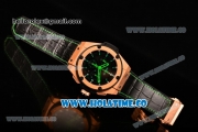 Hublot King Power Chrono Swiss Valjoux 7750 Automatic Rose Gold Case with Black Dial and Green Stick Markers