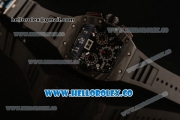 Richard Mille RM 011 Chronograph Miyota 9015 Automatic Carbon Fiber Case with Skeleton Dial White Arabic Numeral Markers and Rubber Strap (KV)