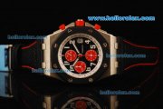 Audemars Piguet Royal Oak Offshore Chronograph Swiss Valjoux 7750 Automatic Movement Titanium Case with Black Dial and Black Leather Strap Audemars Piguet Royal Oak Offshore Chronograph Swiss Valjoux 7750 Automatic Movement Titanium Case with Black Dial and Black Leather Strap