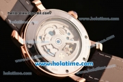 Vacheron Constantin Malte Asia Automatic Rose Gold Case with Brown Leather Strap and White Dial