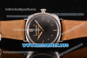 Panerai Panerai Radiomir S.L.C. 3 Days PAM 425 Clone P.3000 Manual Winding Steel Case with Black Dial and Brown Leather Strap (ZF)