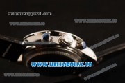 Rolex Daytona Vintage Edition Chrono Miyota OS20 Quartz Steel Case with White Dial and Black Leather Strap