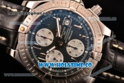 Breitling Chronomat Evolution Swiss Valjoux 7750 Automatic Steel Case with Black Dial and Silver Arabic Numeral Markers (BP)