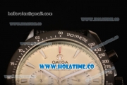 Omega Speedmaster Moonwatch Co-Axial Chronograph Miyota OS20 Quartz PVD Case with Beige Dial and Stick Markers