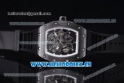 Richard Mille RM 055 Miyota 9015 Automatic PVD Case with Skeleton Dial Dot Markers and Black Rubber Strap