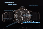 Rolex Explorer II Bamfor Asia 2813 Automatic PVD Case with Black Nylon Strap Black Dial White Markers