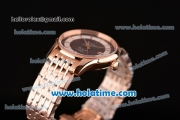 Omega De Ville Hour Vision Swiss ETA 2836 Automatic Rose Gold Case and Strap with Brown Dial