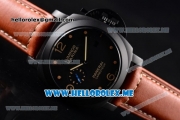 Panerai Luminor Marina 1950 Carbotech 3 Days Automatic PAM661 Asia ST25 Automatic PVD Case with Black Dial and Brown Leather Strap Dot/Arabic Numeral Markers