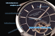 Patek Philippe Complicated ST18 Automatic with Tourbillon Full Steel with Silve Stick Markers and Black Dial