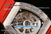 Richard Mille Felipe Massa Flyback Chrono Swiss Valjoux 7750 Automatic Steel Case with Skeleton Dial and Red Rubber Bracelet