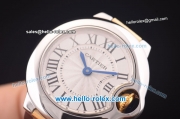 Cartier Ballon bleu de Swiss ETA Quartz Steel Case with Silver Dial and Two Tone Strap