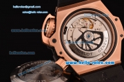 Hublot King Power Oceanographic 4000 Swiss Valjoux 7750 Automatic Rose Gold Case with Black Dial and Green Stick Markers 1:1 Original