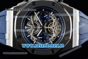 Audemars Piguet Royal Oak Offshore Tourbillon Chronograph Miyota Quartz Movement Steel Case Blue Dial With Stick Markers Blue Rubber Strap