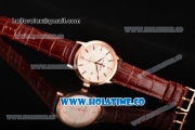 Vacheron Constantin Patrimony Swiss ETA 2824 Automatic Rose Gold Case with White Dial and Stick Markers