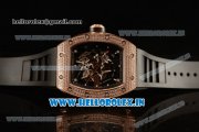 Richard Mille RM035-02 Black Toro Americas Japanese Miyota 9015 Automatic Rose Gold Case Skeleton Dial With Dots Markers Black Rubber Strap - 1:1 Original