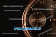IWC Portuguese Automatic Clone IWC 52010 Automatic Rose Gold Case with Gray Dial and Brown Leather Strap - (AAAF)