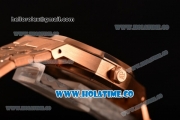 Audemars Piguet Royal Oak Clone AP Calibre 3120 Automatic Full Rose Gold with Black Dial and Stick Markers (EF)