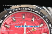 Ferrari Rattrapante Chrono Miyota OS20 Quartz Steel Case with PVD Bezel Red Dial and Stick Markers