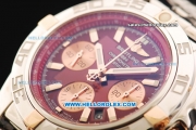 Breitling Chronomat B01 Swiss Valjoux 7750 Automatic Movement Full Steel with Brown Dial and Three RG Subdials - Stick Markers