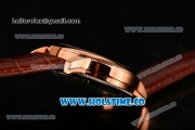 Vacheron Constantin Malte Tourbillon Asia Automatic Rose Gold Case with Pink Dial and Coffee Leather Strap - Stick Markers