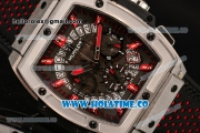 Hublot MP-06 Senna Chrono Miyota OS20 Quartz Steel Case with Red Stick Markers and Skeleton Dial