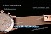 Omega De Ville Co-Axial Chronograph VK Quartz Movement Rose Gold Case and Brown Leather Strap with Silver Dial