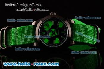 Rolex Milgauss "I lover you" Bamford Editon Green Asia 2813 Automatic PVD Case Green Nylon Strap with Black Dial Green Stick Markers