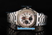 Audemars Piguet Royal Oak Offshore Panda Themes Swiss Valjoux 7750 Automatic Movement Full Steel with White Grid Dial and Black Numeral Markers-Big Calendar